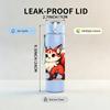 1PC Nine Tailed Fox Cartoon 750ml Color Plastic Sports Water Bottle Leakproof Flip Straw Lid Suitable for Sports Office Home Use