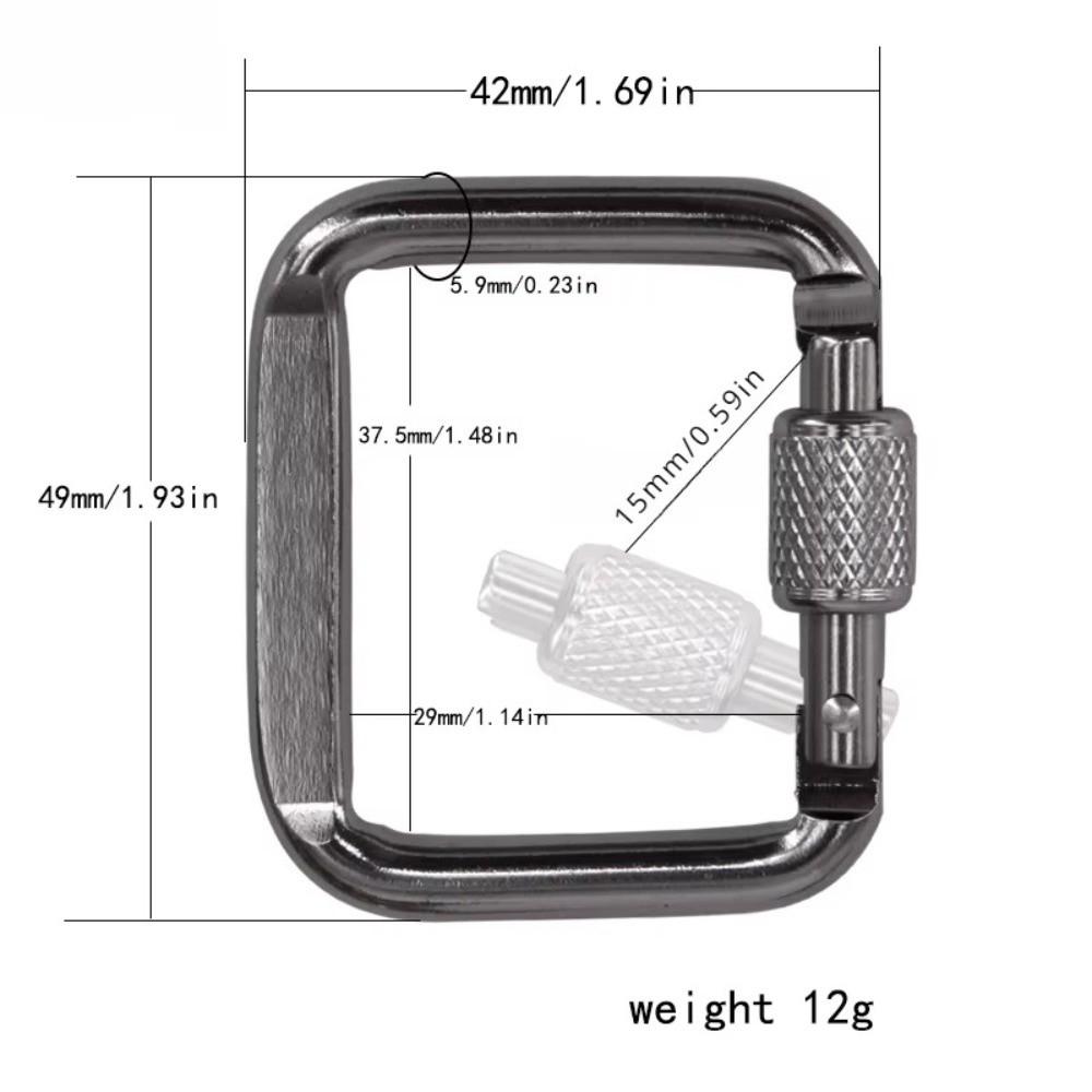 5pcs Square Carabiner Durable Keychain Buckle Accessories Snap Hook Clip  Hiking