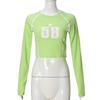 Spice Girl Style European and American Trend Women's T-Shirt Waist Versatile Skinny Printed Long Sleeve Top T-Shirt Women