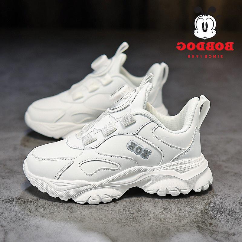 Bobodou Kids' 2025 Waterproof Fashion Sneakers - White Leather Dad Style