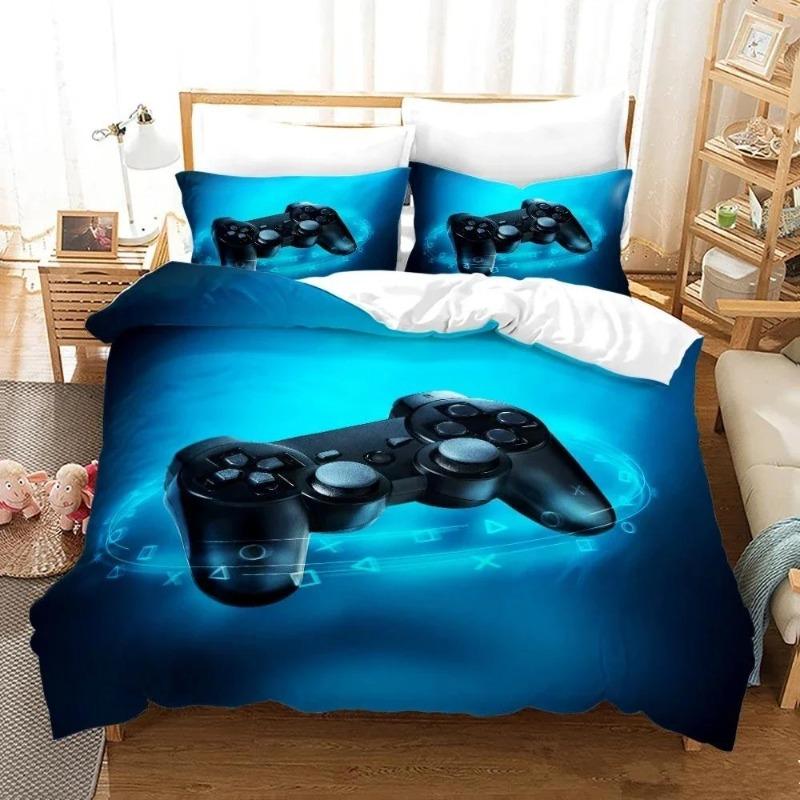 Gamepad Comforter Cover Gamer Bedding Set Teens Video Game Duvet Cover for Youth Boys Modern Game Controller Bedspread