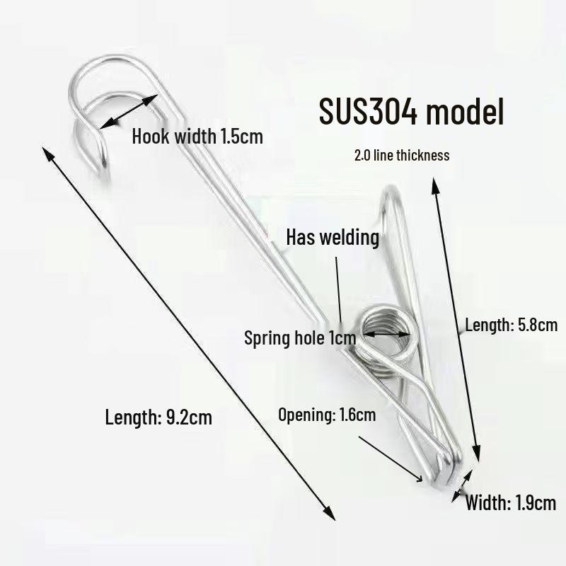 Stainless Steel Sock and Clothes Peg Clips – Windproof Hanger Accessory
