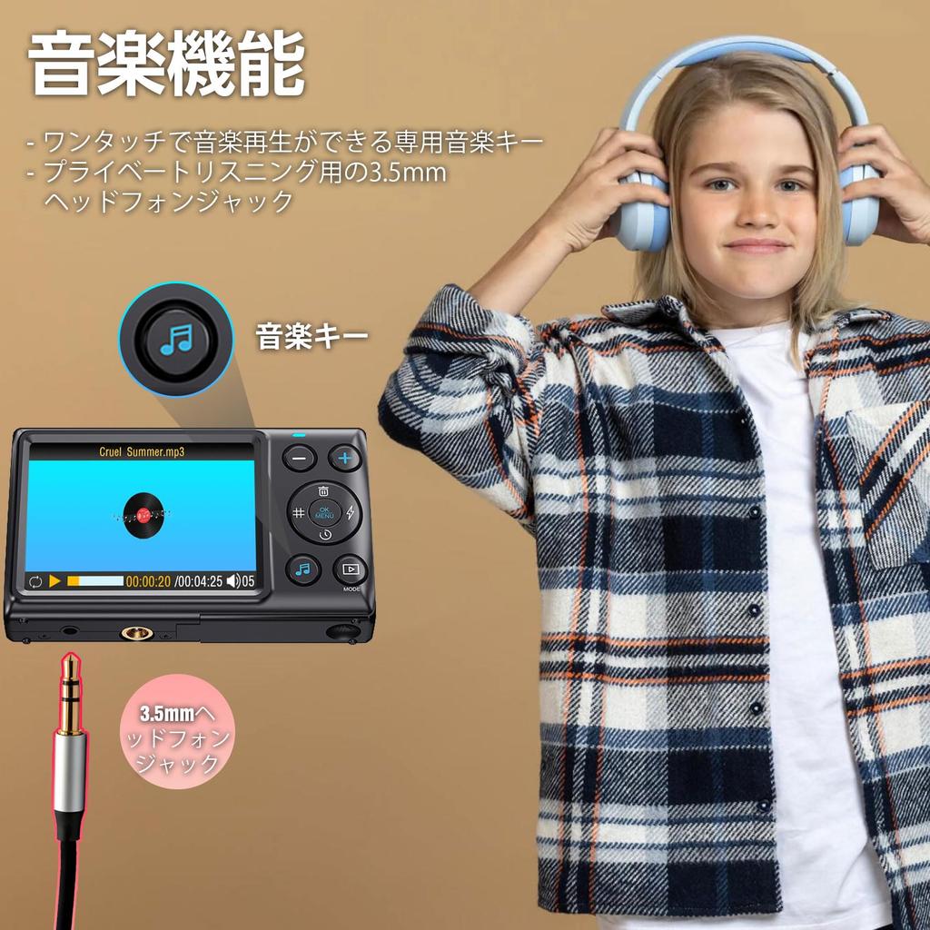 64MP Digital Camera with 1080P Video Recording, Autofocus, Image Stabilization, 2.8-inch Large Screen, Time Lapse, Slow Motion, and Extra Storage.