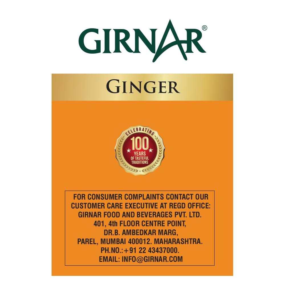 Girnar Green Tea Ginger Tea Bags 25 Count Caffeine-Free Natural Flavor Soothing Beverage