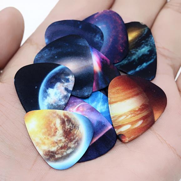 New 10pcs Colorful Musical Accessories Universe Planet Guitar Picks Mixed Plectrum
