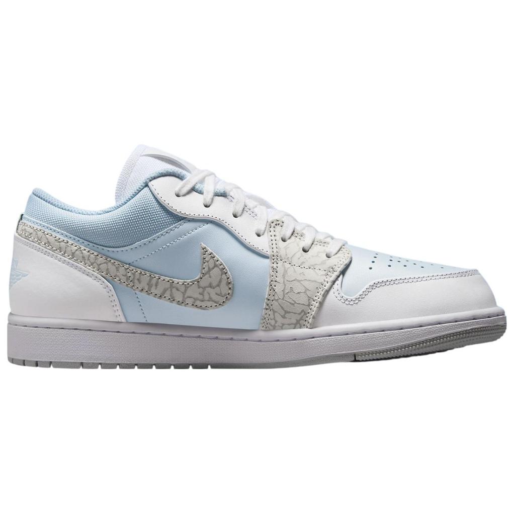 Air Jordan 1 Low SE Blue Tint Elephant Print Unisex Sneakers White Grey-Fog Sail IB7692-400