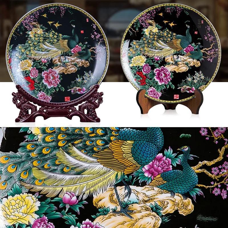 Creative Ceramic Plates Decorative Ornaments Home Decor Hanging Plates Handicrafts Living Room Wine Cabinets Decorative Plates