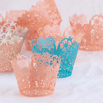 YOMDID 30pcs Cakes DIY Lace Paper Cup Decoration Hollowed Out Flower Clusters Paper Cup Edge Birthday Wedding Baking Accessories