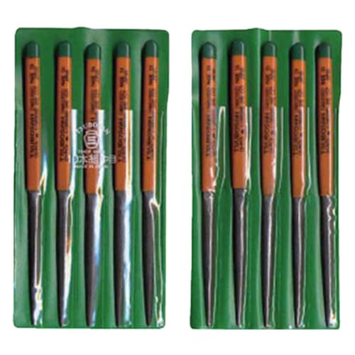 Tsubosan File Set, 10-Piece Set, Half-Round, Medium Grit, HA01002