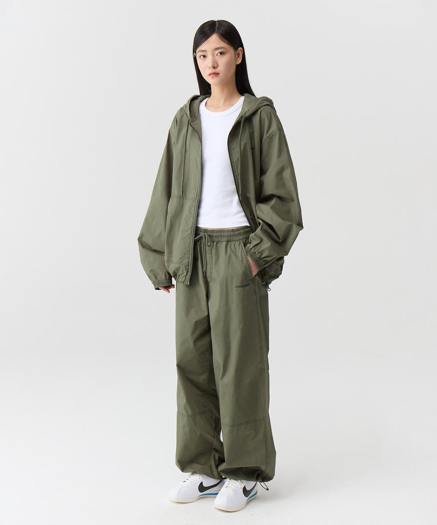 Cgp Garment-Washed 2-Way Tech Short Hoodie Jacket_Khaki