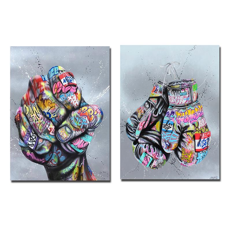 Abstract Hand Canvas Wall Art Painting Graffiti Street Pop Art Love Posters and Print Picture Modern Living Room Home Decoration