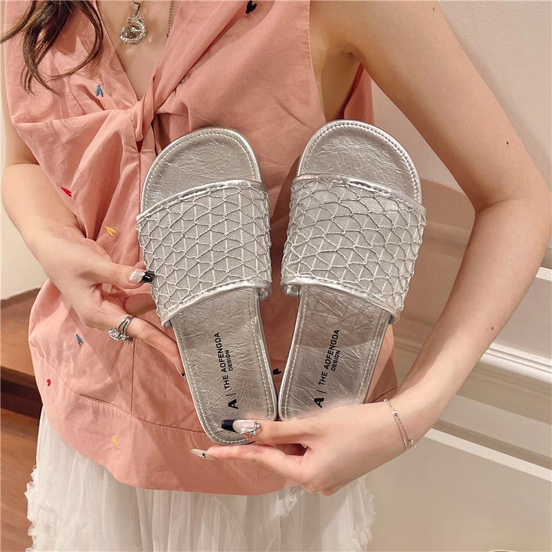 Fashion Mesh Breathable Flat Slippers for Women 2025 New Fashion Casual Comfortable Sandals Summer Shoes Trend Breathable Women's Shoes