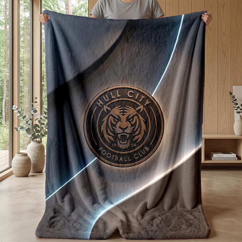 Hull City Football Print Flannel Blanket, Soft Warm Lightweight Throw Blanket for Sofa Bed Camping
