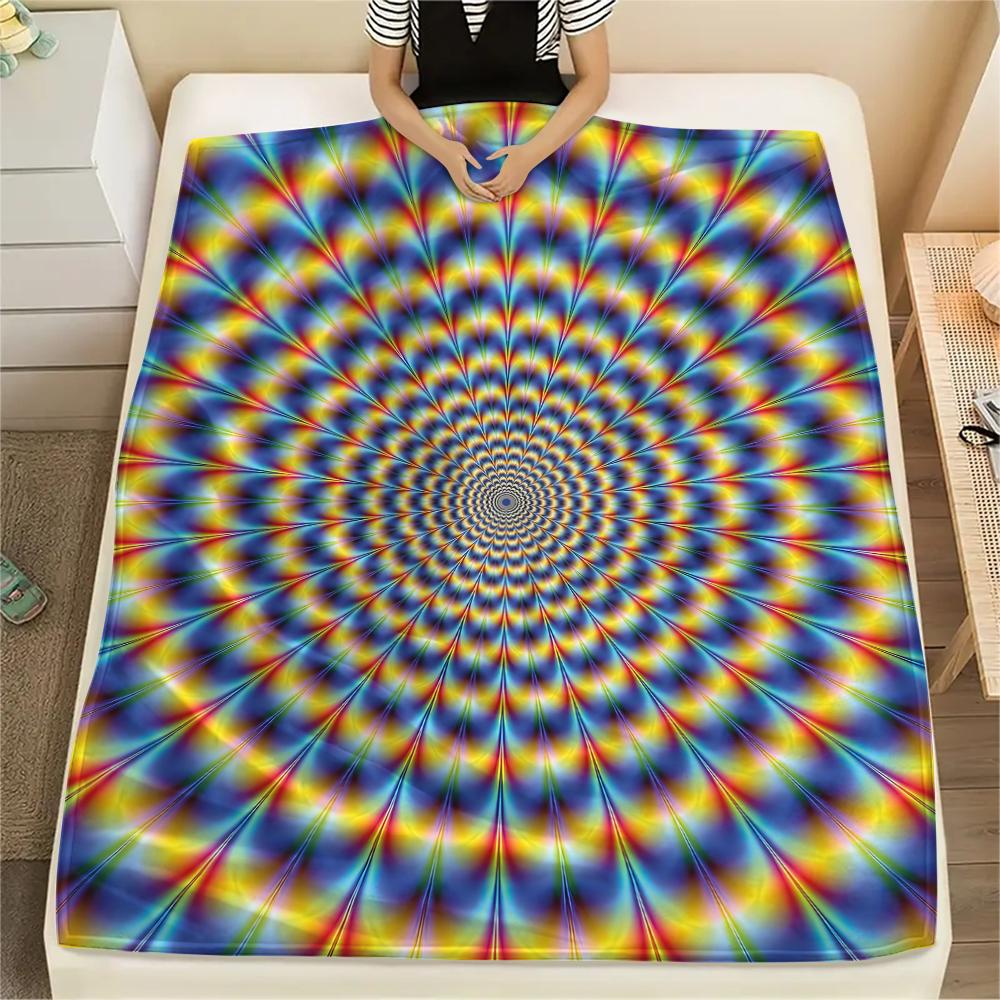 1Pc 3D Illusion Print Flannel Blanket, High Quality Comfortable for All Seasons, Home Decor, Warmth and Comfort, Perfect for Christmas Gifts