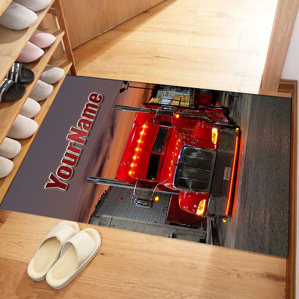 Peterbilt Heavy Trucks Customize Your Name Floor Rug Office Rug Perfect for Balcony Decorate room Hallway Study room Antislip Carpet Office home decor