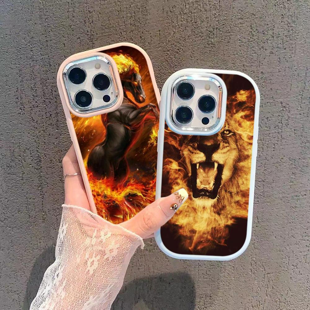 LZ2 Bath fire rebirth Tiger and horse Soft Phone Case for Samsung S24 Ultra S23 Plus A16 A54 A52 Infinix Hot 40 30i Lens Protection Shockproof Cover