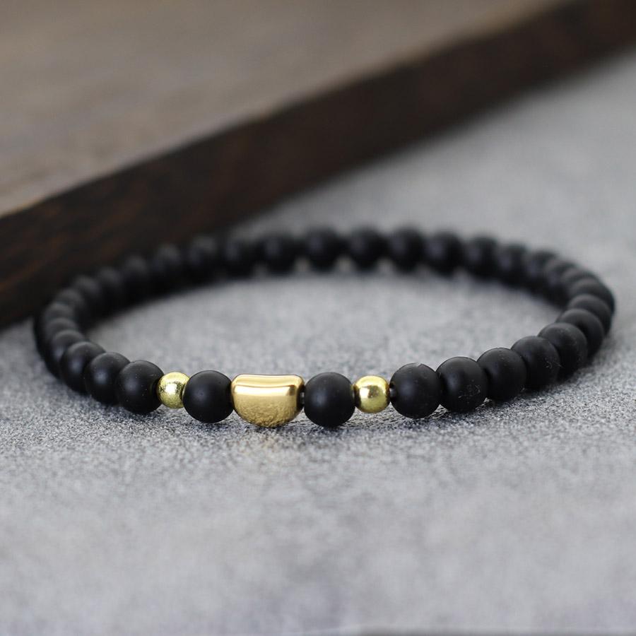 

Simple Style Beaded Bracelet For Men Women Stainless Steel Star Heart Braclet Leisure Pulseira Bohemia Howlite Stone Braslet