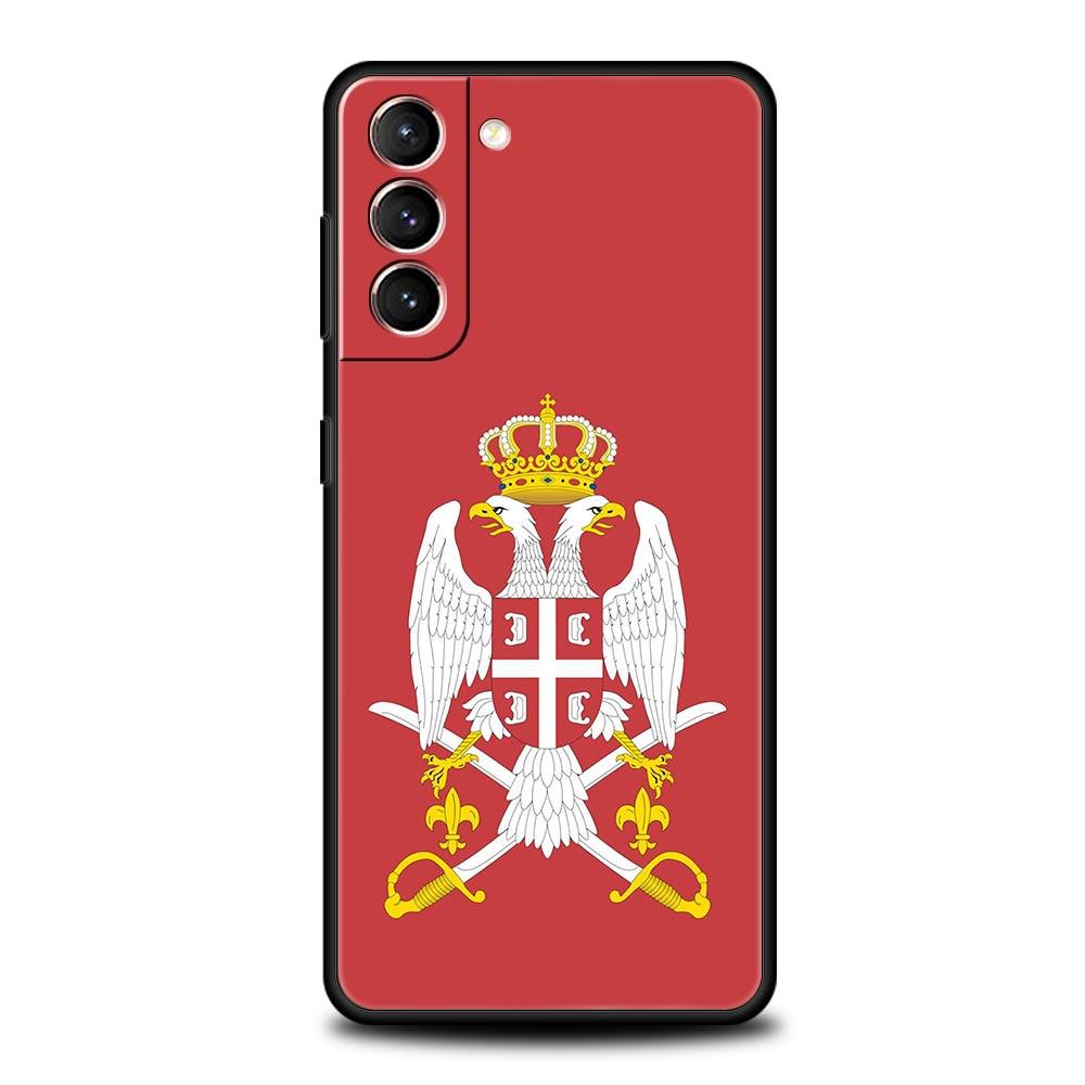 Serbien Flagge Abzeichen Handyhülle Für Samsung Galaxy S25 Edge S24 S23 S22 S21 Ultra S20 FE 5G S10 S10E S9 Plus Weiche TPU Hülle