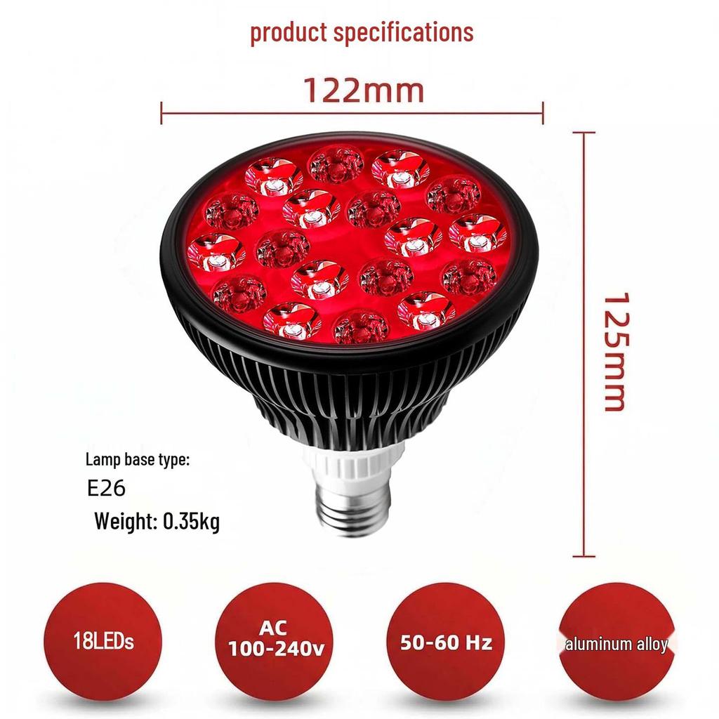 Beauty Salon Therapy Lamp: 660nm Red & 850nm Near-Infrared 18 LED Desktop Light