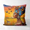 African Tribal Woman Print Throw Pillow Covers Polyester sofa decorative cushion cov Headboard Pillow (Without Pillow Core
