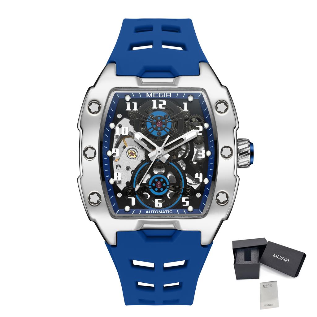 MEGIR Marke Mode Mechanische Uhr für Herren Sport Hohl Ausgeschnitten Automatische Armbanduhr Leuchtend Wasserdicht Uhr Reloj Hombre 8602