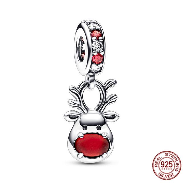 Röd nyckelpiga hummer & glöd-i-mörkret Firefly Dangle Charm 925 Sterling Silver Smycken Pärlor Passar Original Fasion Armband