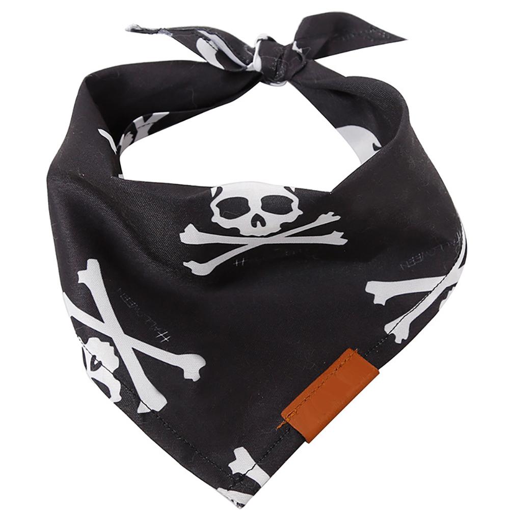 Halloween Dog Bandanas, Skulls Pumpkins Patterns Pet Scarf, Reversible Dog Triangle Scarf, Fall Dog Bibs, Pet Accessories For Halloween Holiday Costum