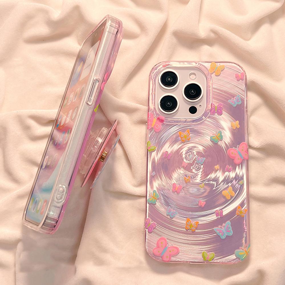 Phone Case+Bracket For iPhone 11 13 16 ProMax Case iPhone 14 15 ProMax 12 13 ProMax 13 Pro 14 Pro Swirl Phone Case Fashionable and Versatile Cartoon