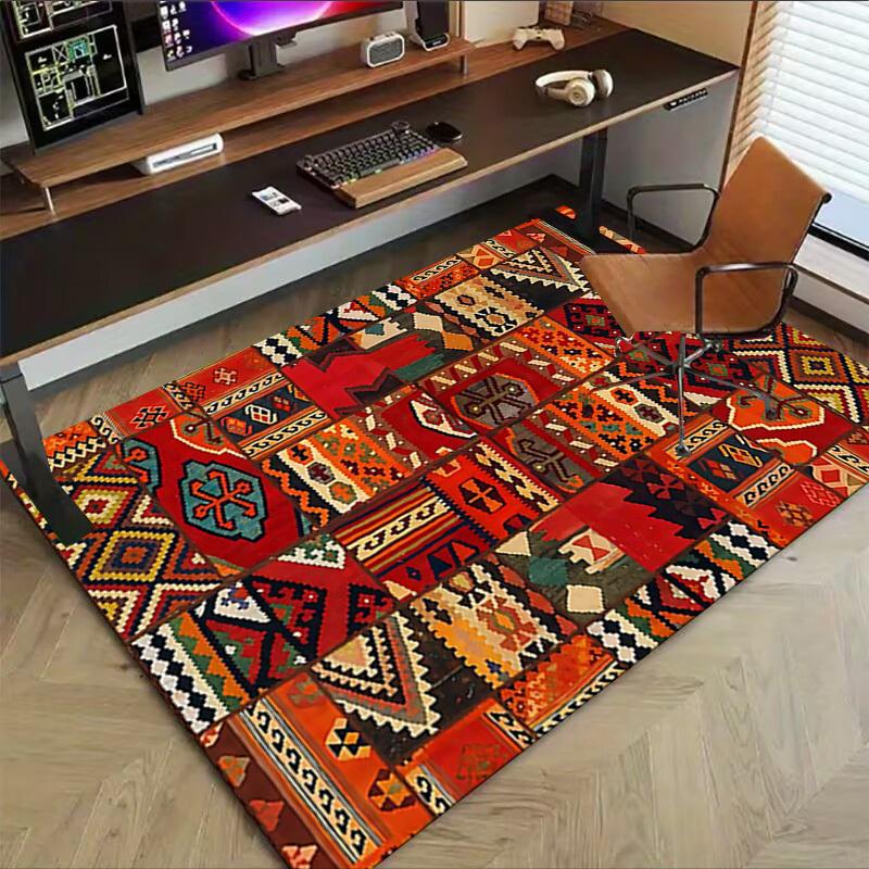 1PC kilim patchwork Extra Large Non Slip Floor carpet, Office, family, bedroom, Studio Large Area Rug Indoor Rugs, , Vibrant Colors