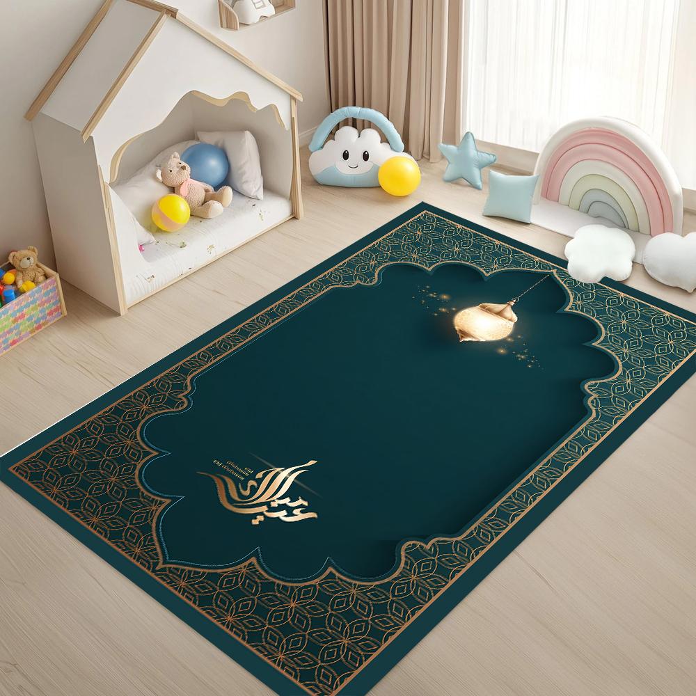 Islamic Mosque Pattern Prayer Rug Non Slip Soft Easy Clean Ideal for Home Prayer Area Vacation House Traditional Religious Decor