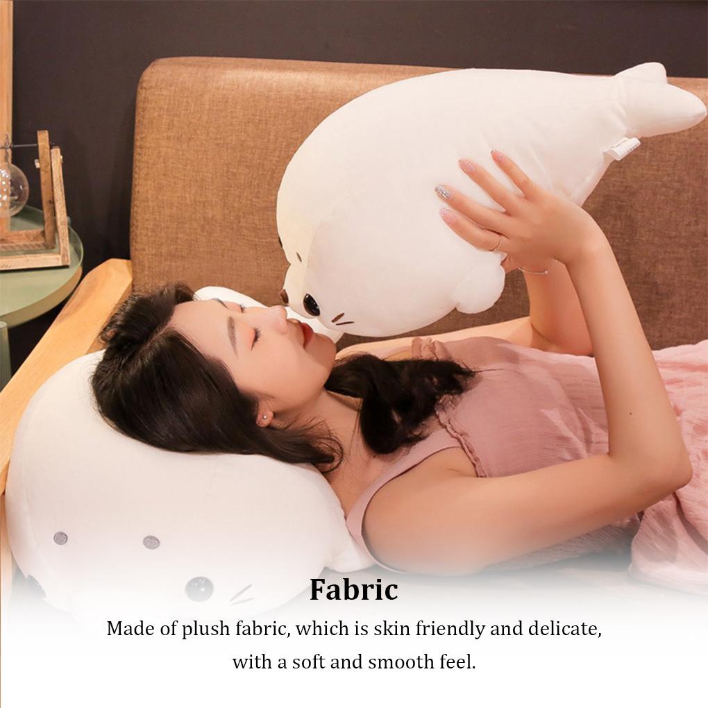 50cm Cute Seal Doll Sleeping Pillow Plush Stuffed Toy Skin Friendly Lightweight Elastic Kids Soft Animal Dolls Decor