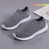 9 Colors Rimocy Shining Crystal Flats Women Spring Breathable Knit Platform Sneakers Woman Comfortable Soft Bottom Non -Slip Sports Shoes