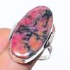 Natural Rhodonite Gemstone Handmade 925 Sterling Silver Ring Size 8.5 Y7h25
