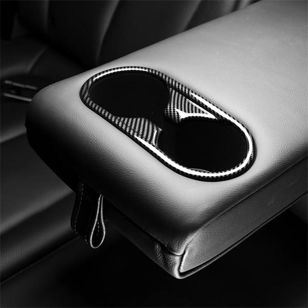 Carbon Fiber Style Rear Sear Water Cup Holder Cover For Hyundai Ioniq 5 / Ioniq 5 N -2025 LHD RHD