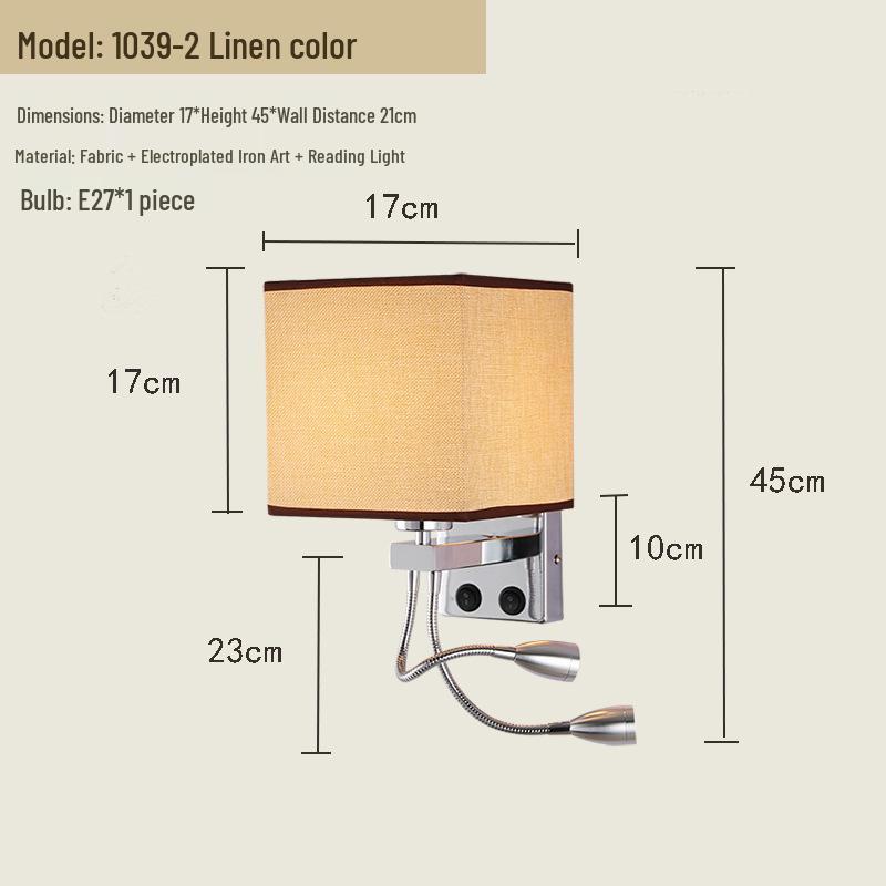 USB Charging European Style LED Wall Lamp for Indoor Use - Ideal for Hotels and Bedrooms
