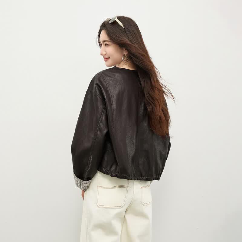 Women's Commuter Faux Leather Short Jacket