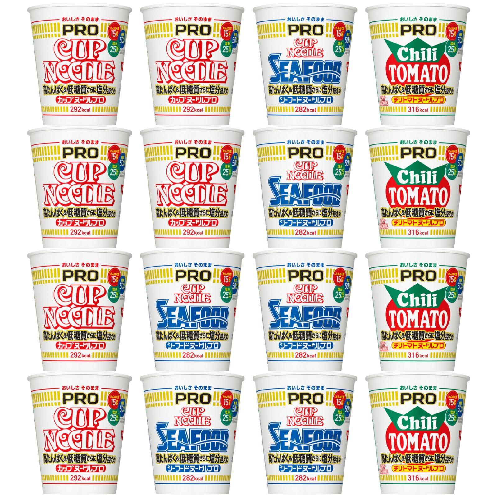 

Ассорти из 3 видов лапши быстрого приготовления Nissin Cup Noodles PRO (всего 16 штук) Набор лапши быстрого приготовления с высоким содержанием белка и низким содержанием углеводов