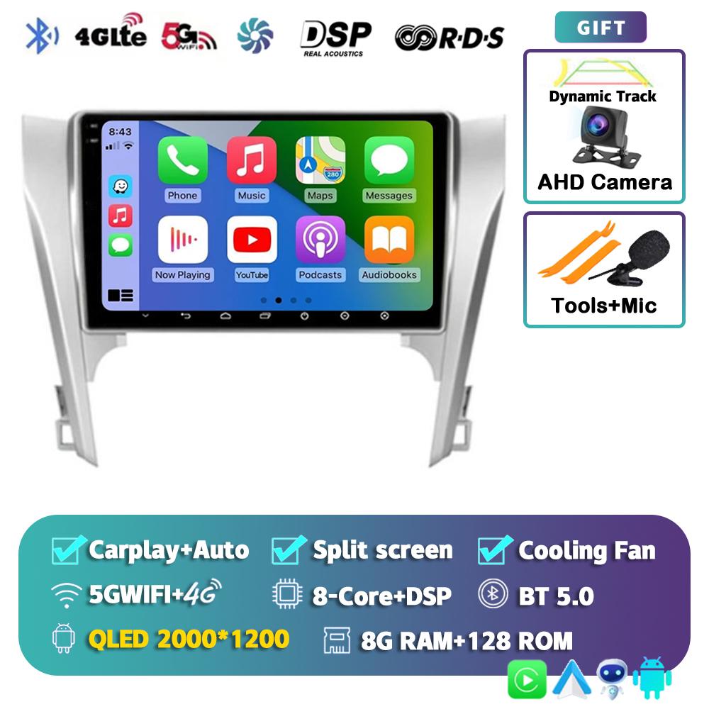 Android 14 Carplay Auto For Toyota Camry 7 XV 50 55 2011-2014 Car Radio Multimedia Video Player Navigation Stereo GPS No 2din 4G