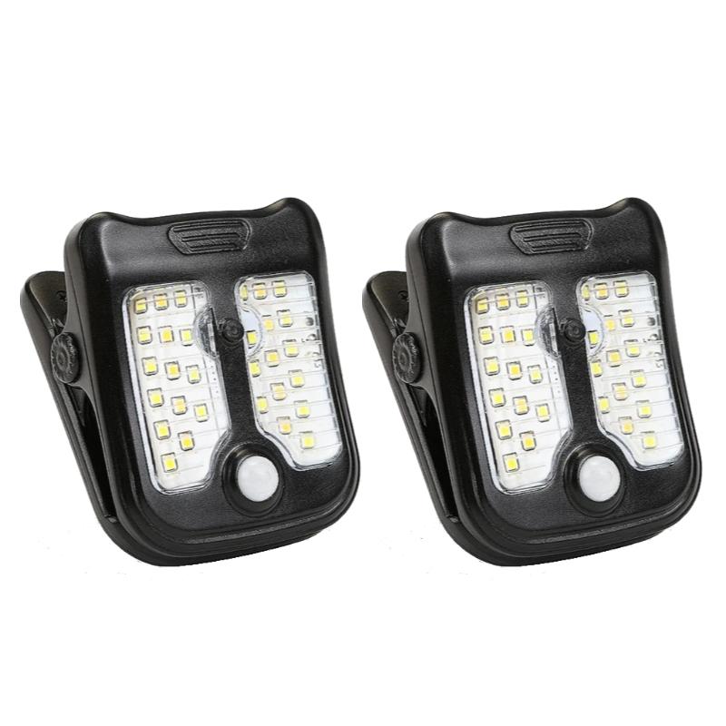 Solar Clip LED Light Motion Sensor Outdoor Wall Lamp Waterproof for Garden Patio Pathway Solar Charging Portable Lighting for Camping & Emergency Use