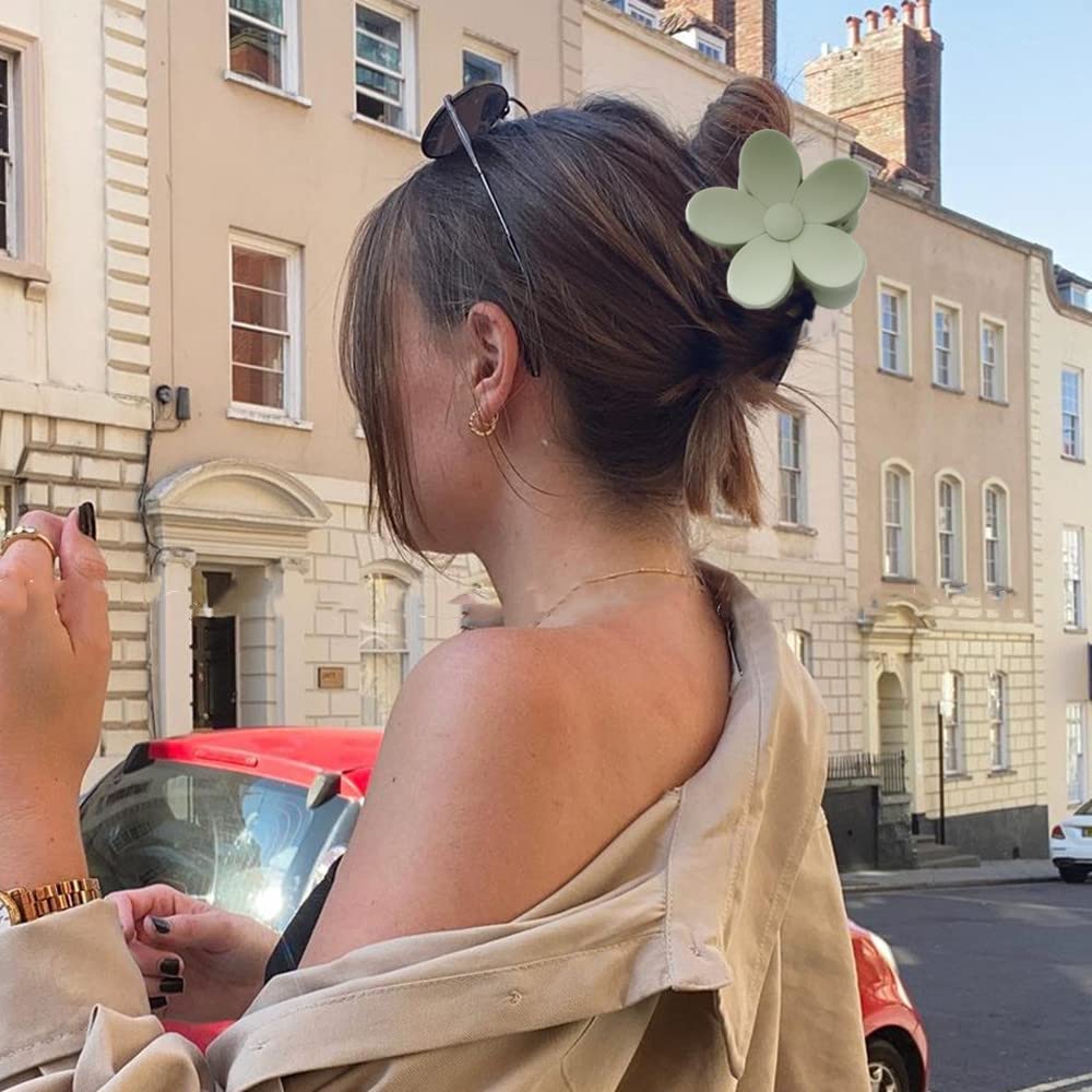 9 PCS Large Hair Accessories - Cute Flower-Shaped Claw Clips for Women and Girls in 9 Morandi Colors