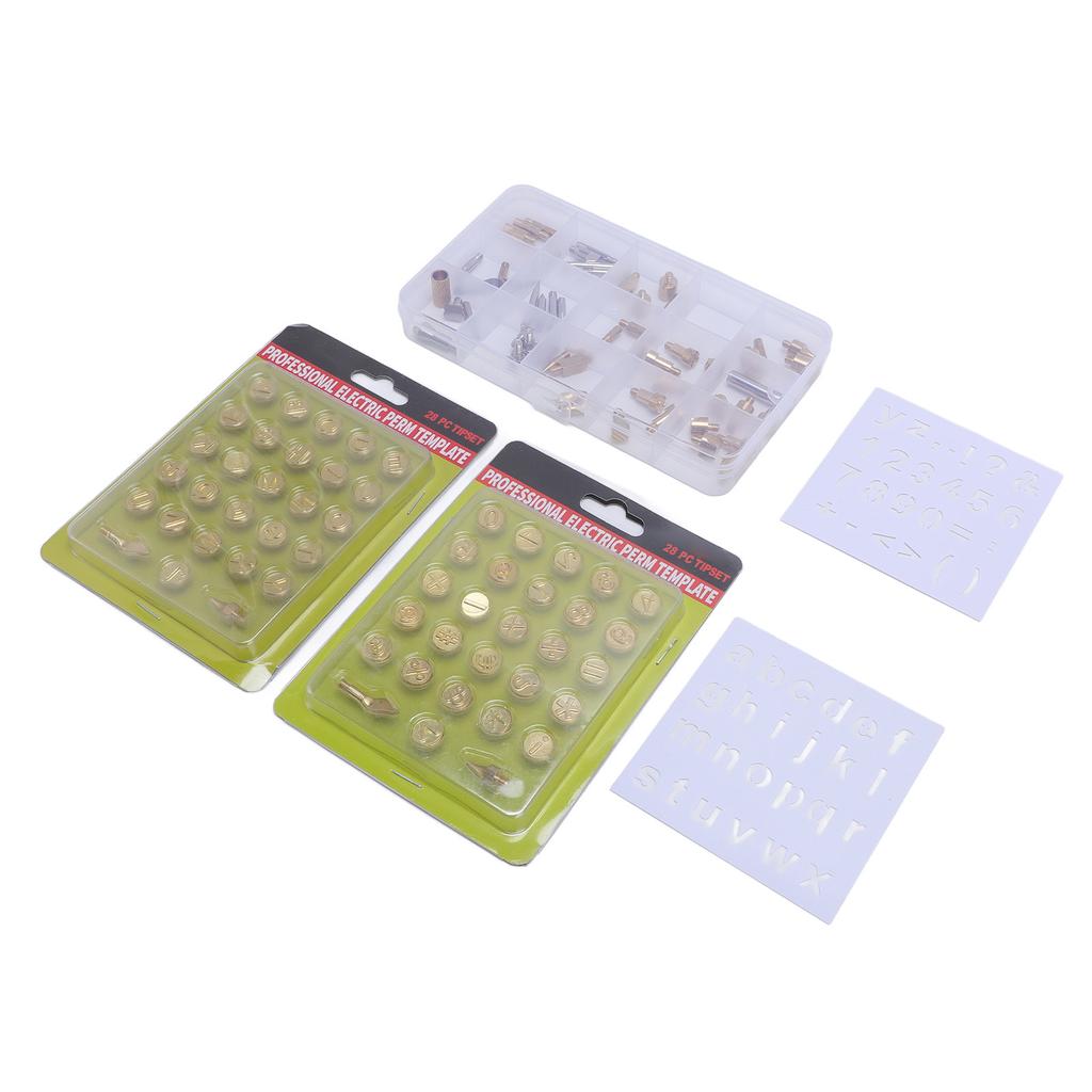 110PCS Wood Burning Tip Set Brass Alphabet Number Stencils Wood Burning Embossing Carving DIY
