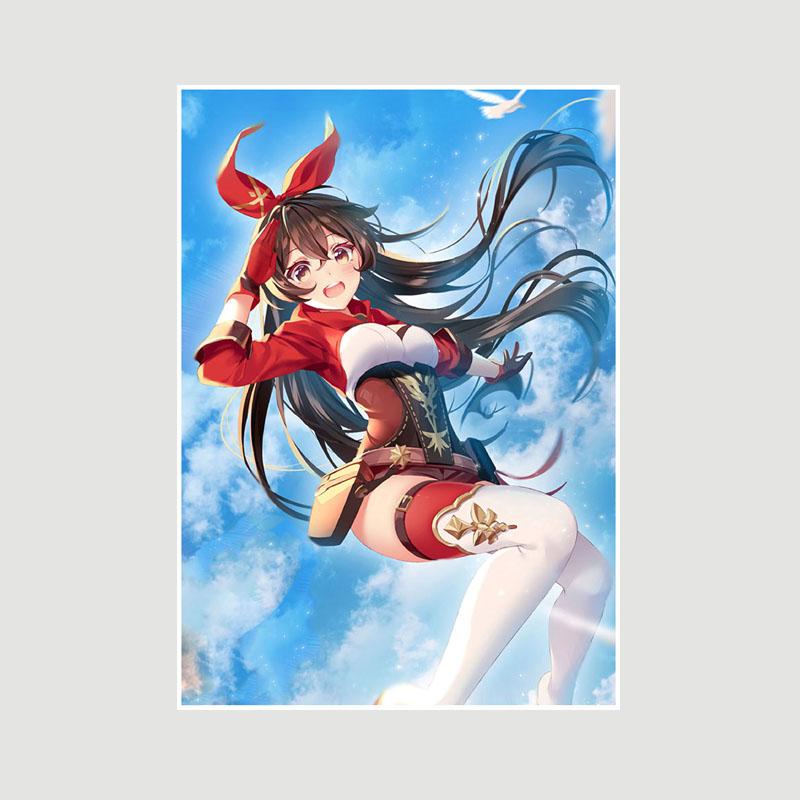 Genshin Impact Series Posters White Paper Anime Girl Poster Mural Home Decor Study Bedroom Bar Cafe Decoration Painting Wall Art Prints