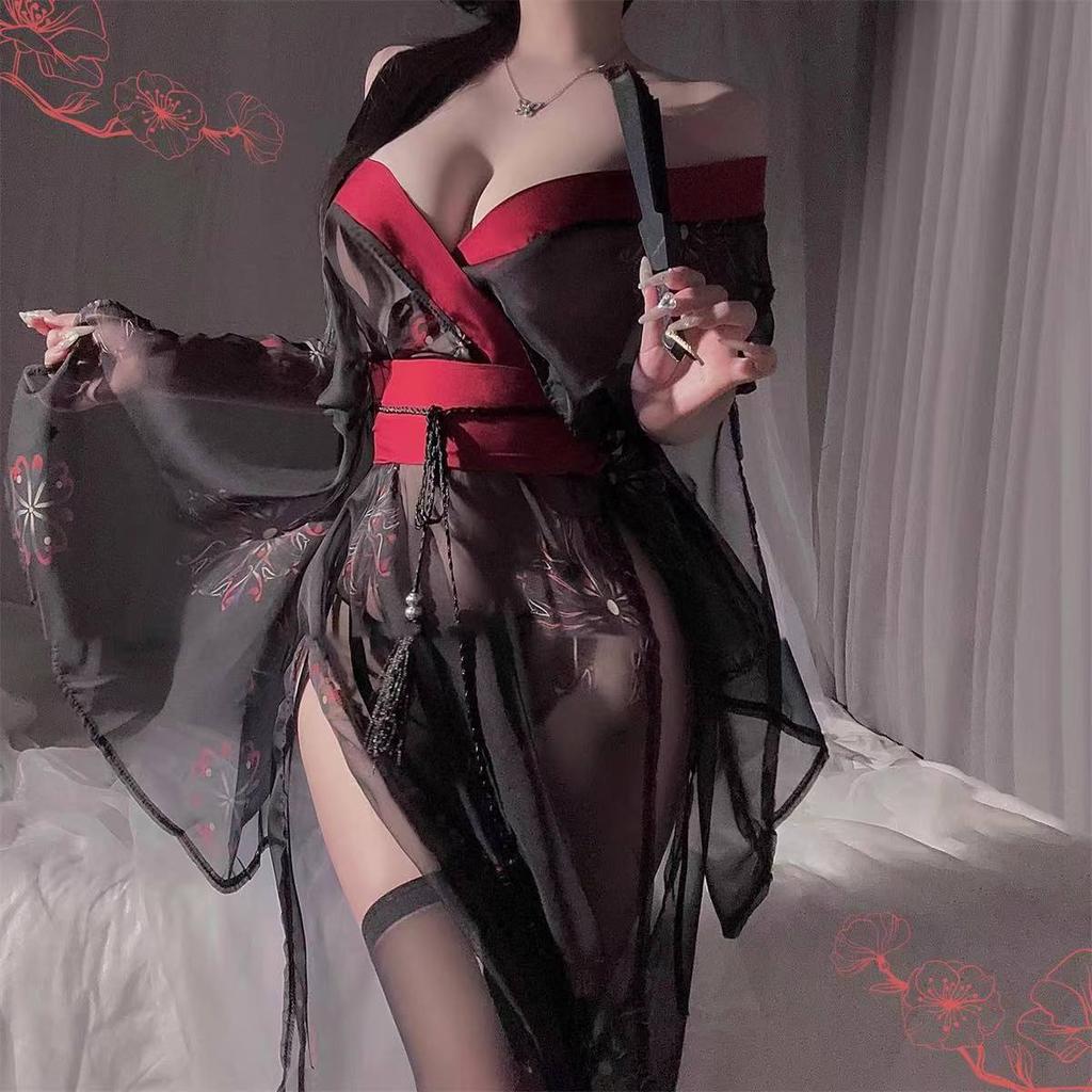 Erotic Underwear Erotic Antique Hanfu Passion Uniform Temptation Bed Flirting Sexy Pajamas Kimono Set Free