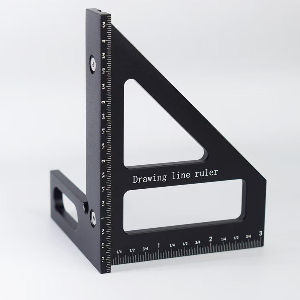 Aluminum Alloy Triangle Ruler with Angle Finder and Scriber