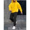 Mens Hooded Fleece Sweatshirt Set Black Letter Print Casual Sportswear Tracksuit