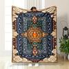 Mystical Gemstone and Ornate Pattern Design Flannel Blanket for Bedroom, Living Room, Sofa, and Nap Sofas.