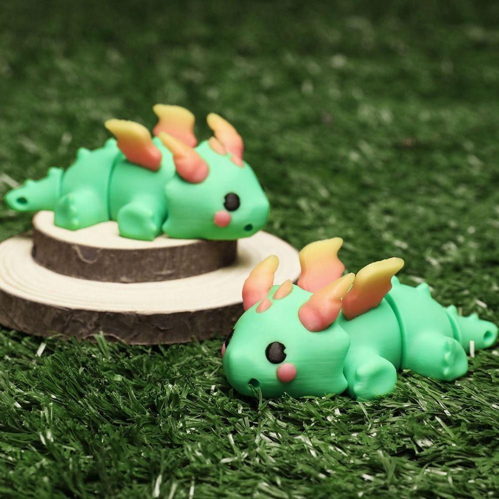 Green Dinosaur Simulation Dinosaur Model Swinging Pet 3D Printing Toys Children Girls Boys