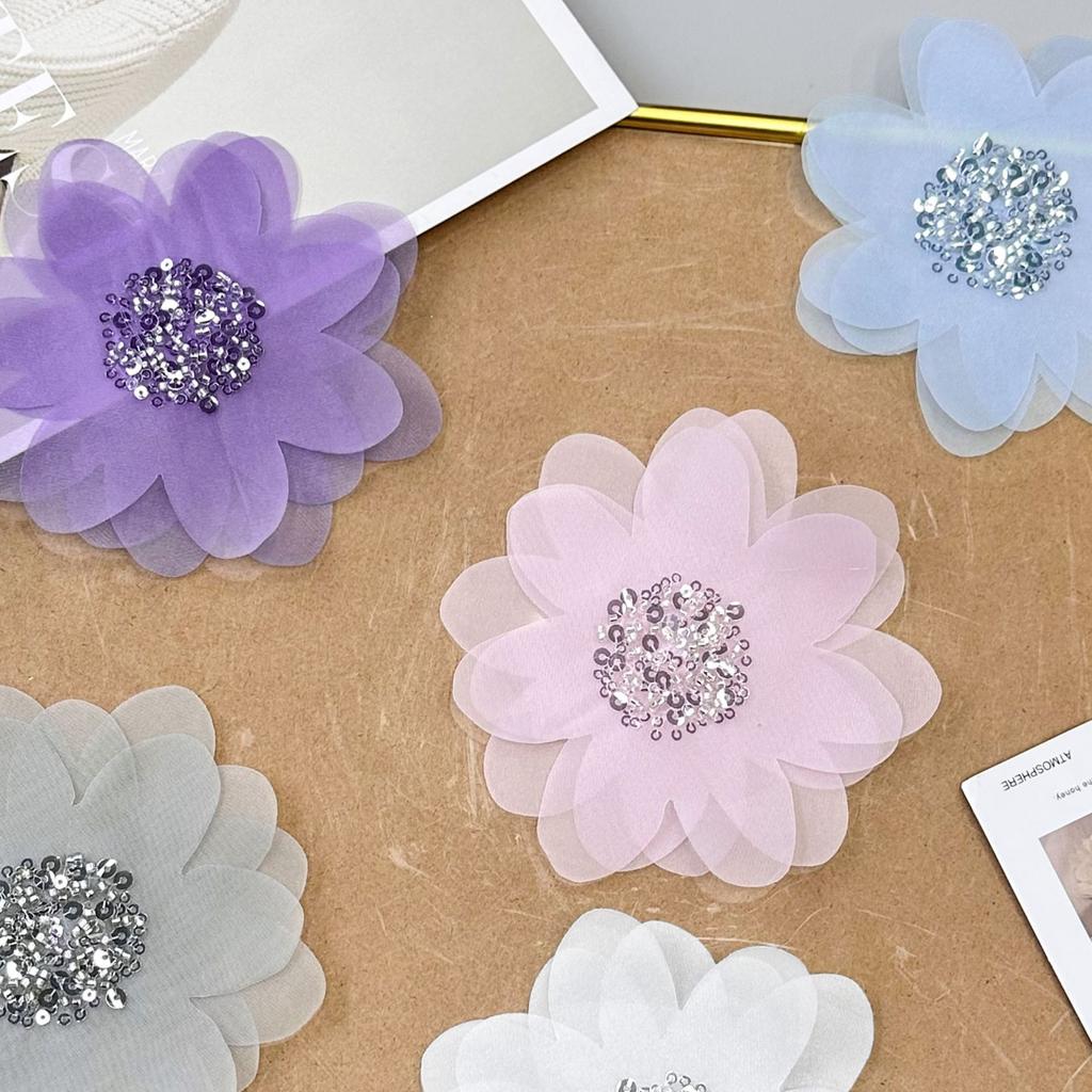 Multi-Layer Beaded Sequins Flower Cloth Stickers Clothing Children'S Clothing Skirt Luggage Shirt Lace Decoration Accessories