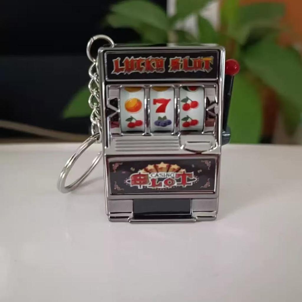 Simple Fashion Trend Keychain Toy Fruit Machine Slot Machine Keychain Personalized Creative Car Pendant Key Ring GiftAccessories
