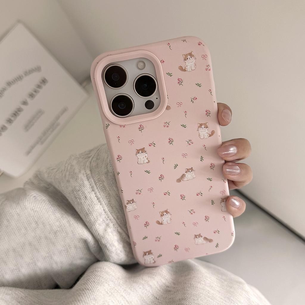 Ins Wind Floral Puppy Bracket Iphone17 Mobile Phone Case Apple 15 Suitable for 16pro Max Lanyard 13 Silicone